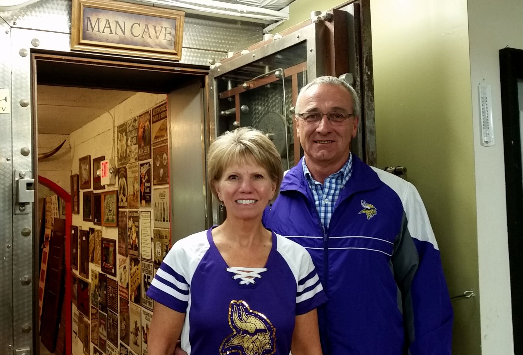Lynelle and Jeff Lanoue outside the Man Cave